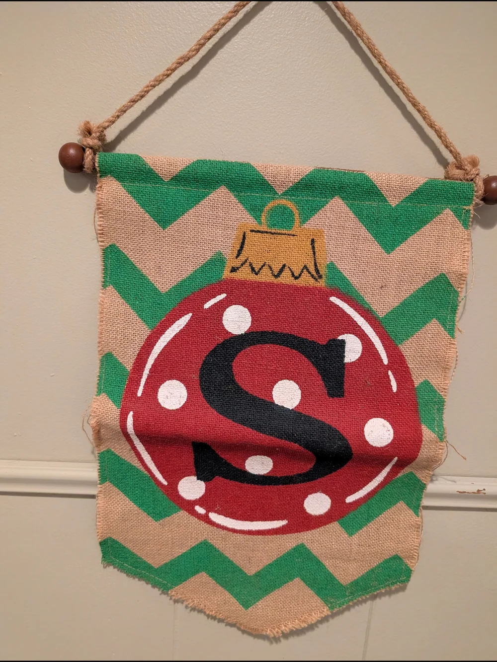 Monogram Pumpkin Burlap Wall Hanging - Orange S